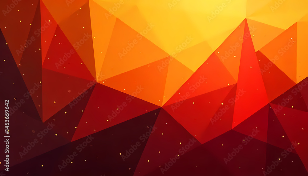 Poster stunning abstract artwork with geometric shapes and warm tones, creating a captivating visual
