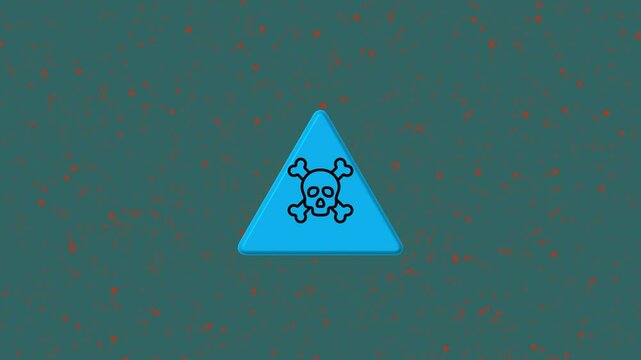 Warning triangle sign, danger sign in. alert information stop danger important animated isolated  background.