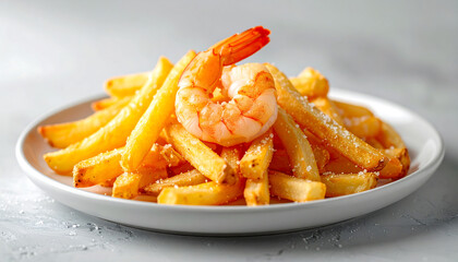 Shrimp and Fries: A Seafood and Potato Delight