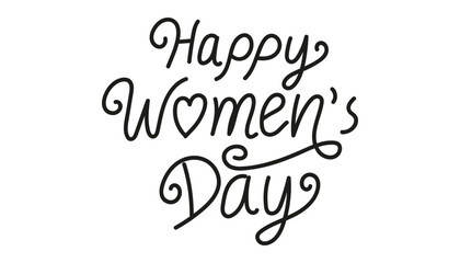 Happy Women's Day text in elegant typography with decorative elements. mother's day concept