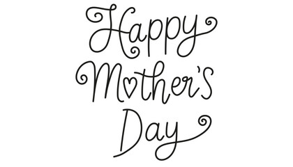 Happy Mother's Day handwritten greeting design. mother's day concept