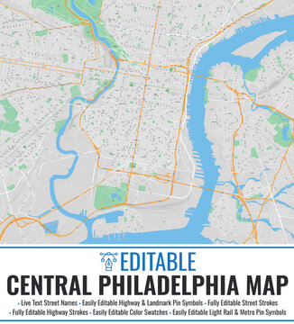 Editable Central Philadelphia Map