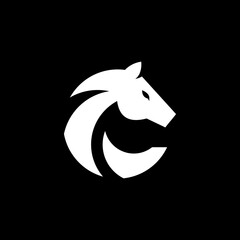 letter C horse logo 
