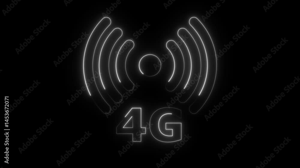 Poster 4g network icon, 4g connection network and signal waves ,technology. communication. 4g high speed in