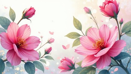 Delicate watercolor blooms, interwoven seamlessly , summer, pretty, floral wallpaper