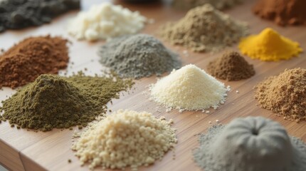 Collection of different natural biodegradable material samples


