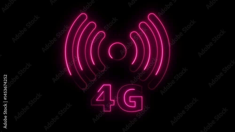 Poster 4g network icon, 4g connection network and signal waves ,technology. communication. 4g high speed in
