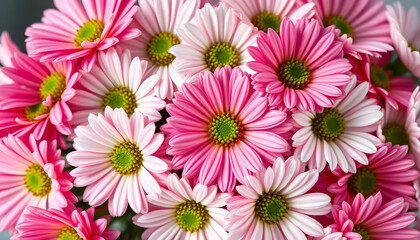 Vibrant Pink and White Daisies In A Lush Floral Arrangement