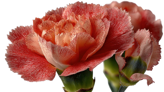 Peach Dianthus Flower Close-up: A vibrant close-up showcasing the delicate beauty of a peach-colored Dianthus flower, its fringed petals revealing intricate details.
