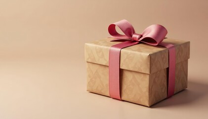 Fototapeta premium Subtle repeating gift box design, kraft paper, muted tones , pattern, craft