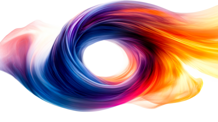 Fluid color wave with gradient, swirl, abstract shape, cut out transparent
