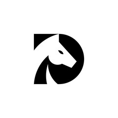 letter D horse logo