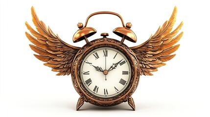 Ornate antique clock with wings