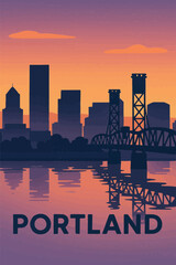 Portland Skyline at Dusk