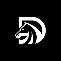 letter D horse logo