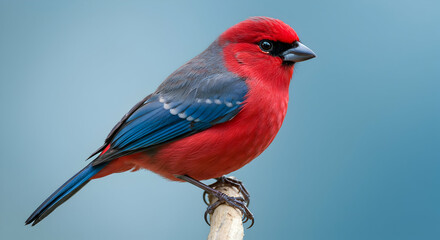 Colorful songbird perched on a branch with vibrant plumage