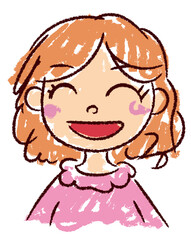 子供が書いた落書きタッチのお母さんの似顔絵のベクターイラスト(Vector illustration of a mother's portrait in doodle style drawn by a child)