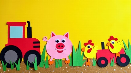 Fototapeta premium Farm theme (pets, tractors)