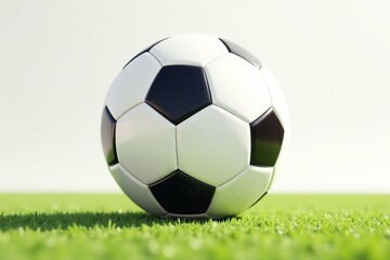 Fototapeta premium New, pristine white football against pure white backdrop, equipment, sport