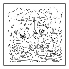 Fototapeta premium Cute Animal Coloring Pages For Kids