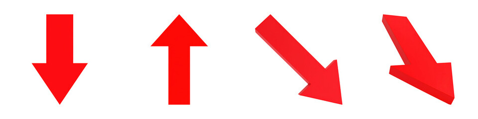 Four red arrows pointing in different directions.