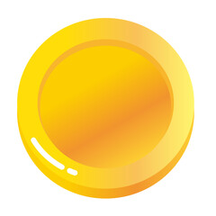 シンプルなゴールドのコインのイラスト