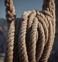 Overburdened rope, showing severe wear, about to snap ,  breaking,  detail,  cord