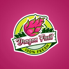 Logo label for Dragon fruit with added text
