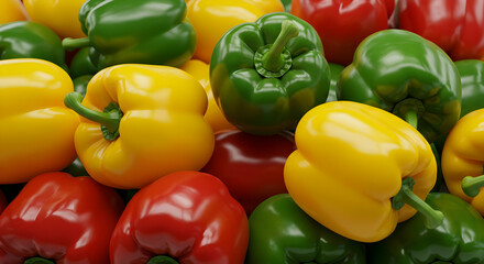 Colorful Assortment of Fresh Bell Peppers for Culinary Use