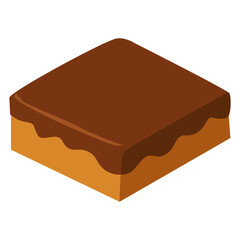 Chocolate Topped Sponge Cake Slice