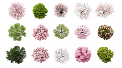 俯瞰の木の切り抜きセット