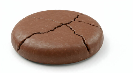Fototapeta premium Brown Round Chocolate with Cracks Showing a Rich Cocoa Texture