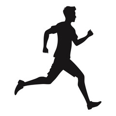 ジョギングしている男性のシルエット