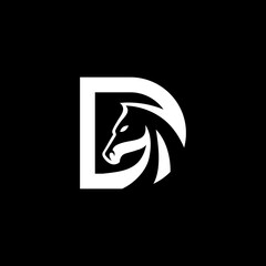 letter D horse logo