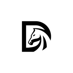 letter D horse logo
