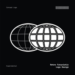 Retro Futuristic Minimalist Logo Design For Clothing Brand, Fashion, Poster, Music, Templates and etc