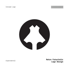 Retro Futuristic Minimalist Logo Design For Clothing Brand, Fashion, Poster, Music, Templates and etc