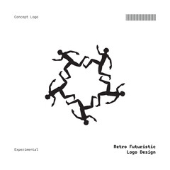 Retro Futuristic Minimalist Logo Design For Clothing Brand, Fashion, Poster, Music, Templates and etc