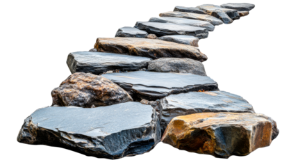 Stone path, rocky pathway, stepping stones, garden stones, cut out transparent