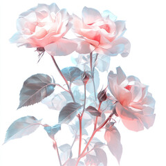 Obraz premium pink rose on a white background