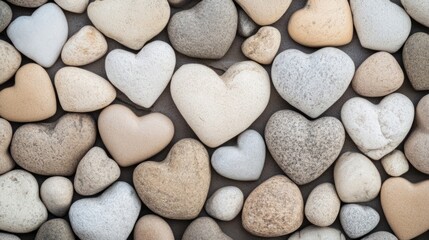 Heart-shaped stones whisper tales of ancient love under a cerulean sky; celebrate International Rock Day and Tanabata Matsuri