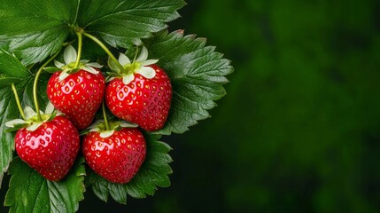 Glistening strawberries cluster on verdant leaves, evoking Midsummers feast and the Slavic holiday of Kupala Night