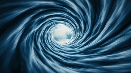 Ethereal vortex of swirling azure energy, captures essence of cosmic transcendence; perfect for Quantum Day and Astrological Harmony Fest