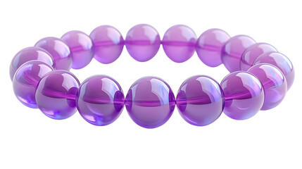 Violet prayer beads, 3D rendering, cartoon plastic style icon, isolated on white background