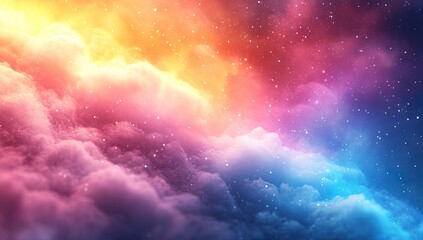 Fototapeta premium Colorful, starry cloudscape of a vibrant nebula.