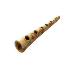 Naklejka premium Handcrafted Wooden Flute with Intricate Grain Detail