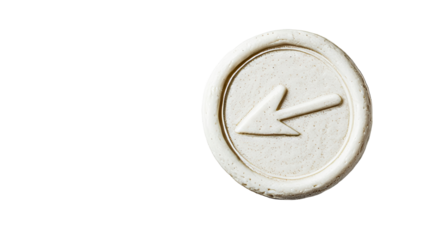 Wax seal shows direction left, simple guidance, cut out transparent