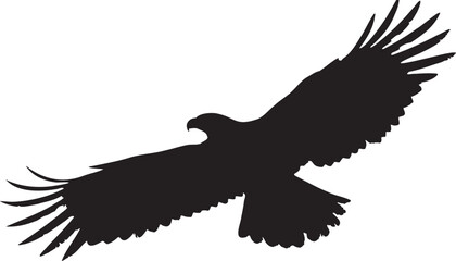 Majestic Bald Eagle silhouette in flight. Represents freedom, power, and American symbolism. Adobe Illustrator Artwork