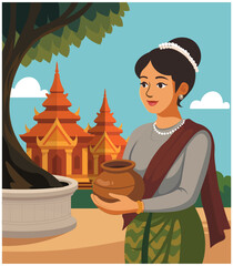 Kasone Full Moon Day in Myanmar