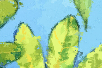 Various oil paintings, flowers, lotus leaves, ponds, spiders, parrots, butterflies, dragonflies, bees, strawberries, landscapes, ducks